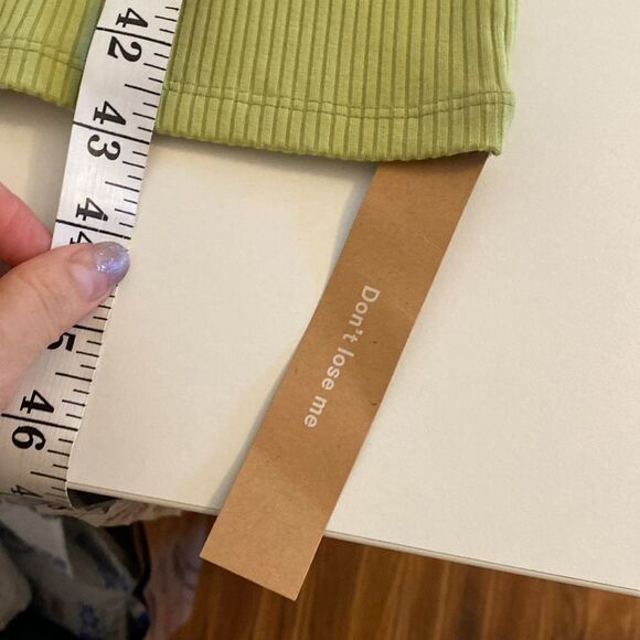 Reformation Chartreuse Green Ribbed Stretch Open Back Midi Dress Size Small NWT - Picture 11 of 13